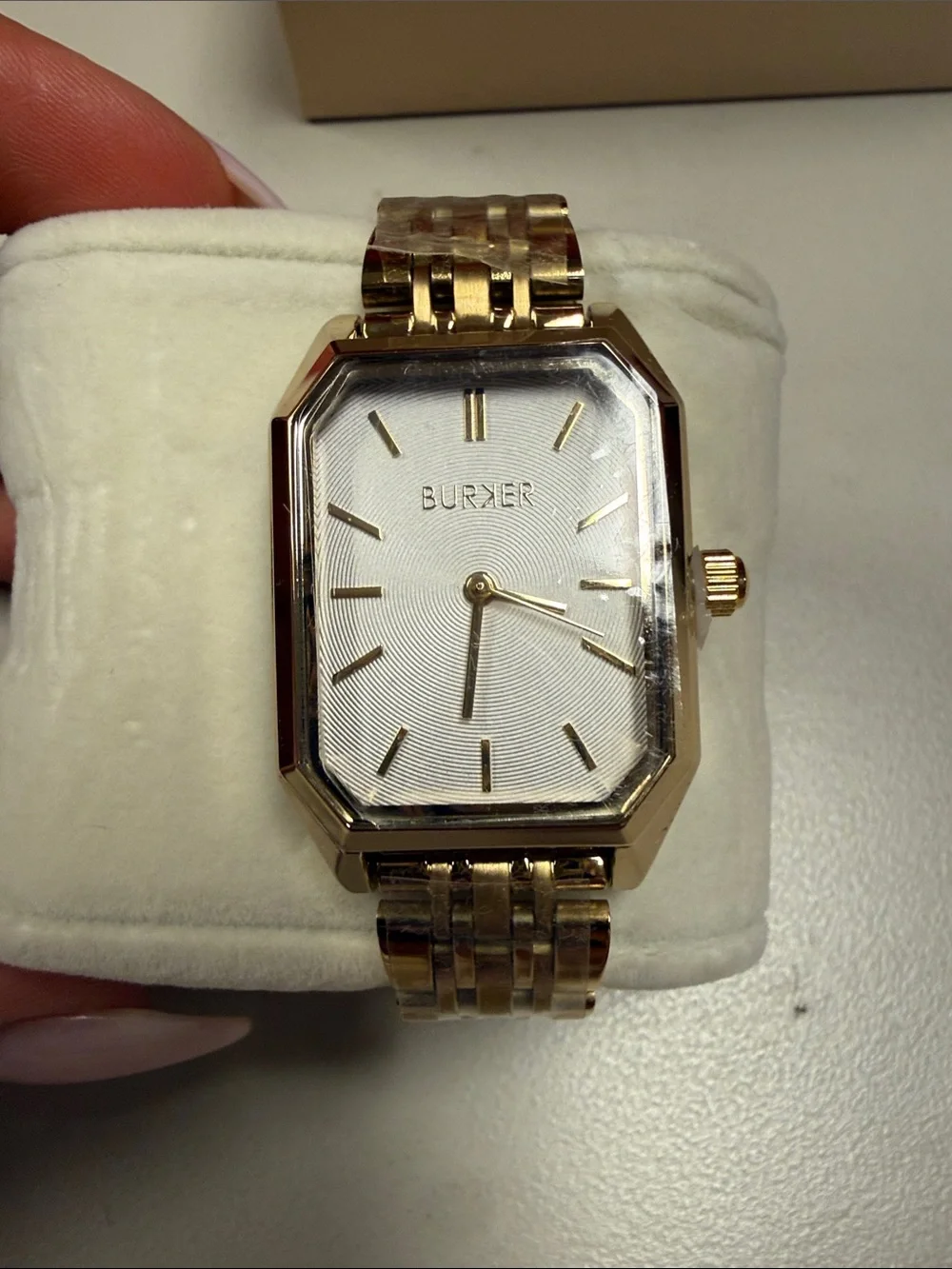 Women's Gold Tone Rectangle Bracelet Watch - Gold Burker
